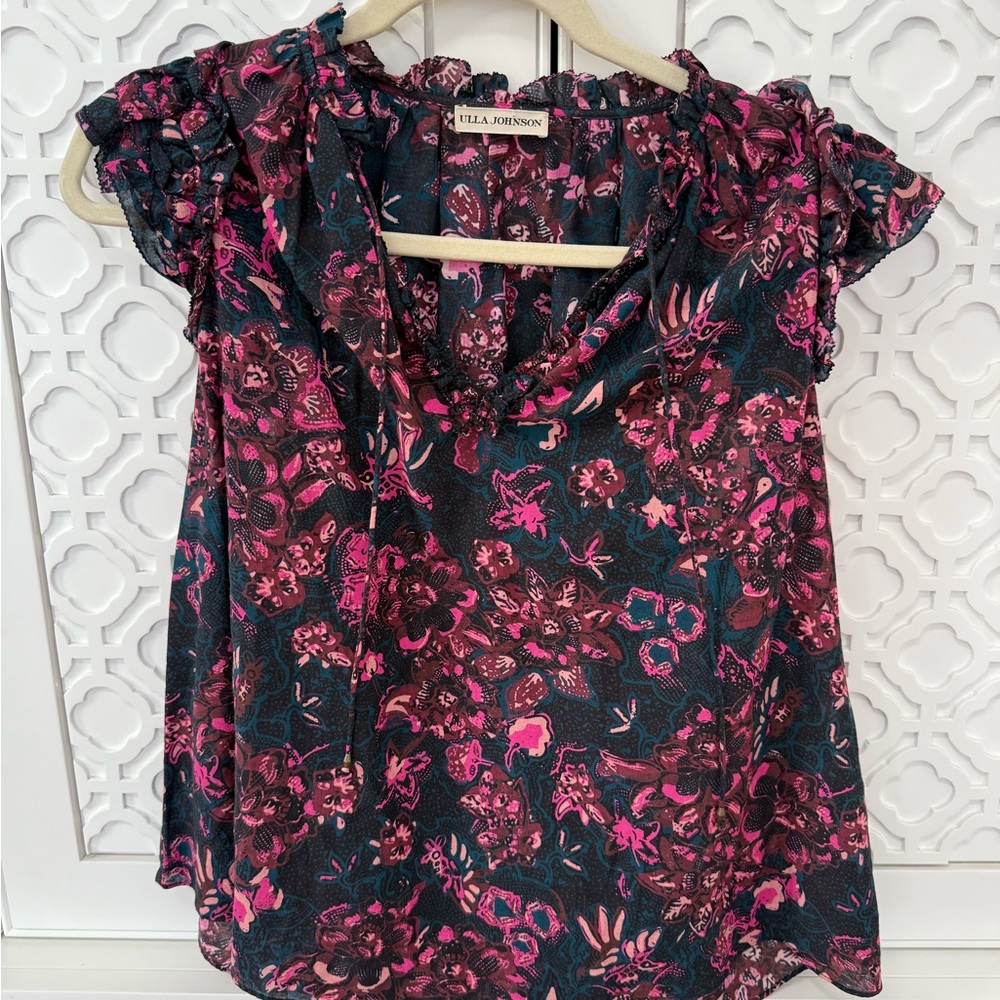 Ulla Johnson Dark Floral Blouse